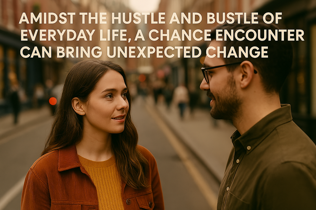 Amidst the hustle and bustle of everyday life, a chance encounter can bring unexpected change.